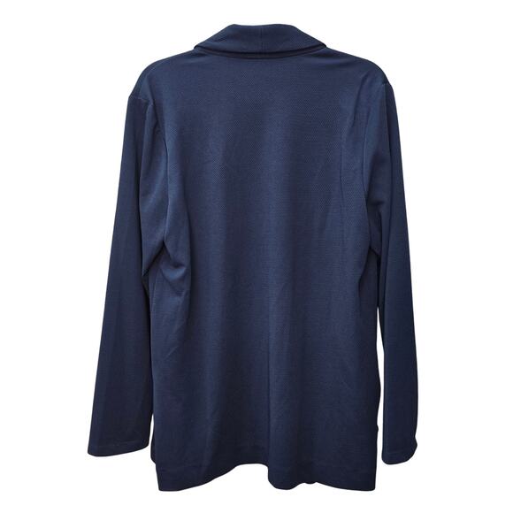 Dana Buchman Cardigan Womens Large Navy Blue Open Front Lace Up Side Career Work - Picture 2 of 11